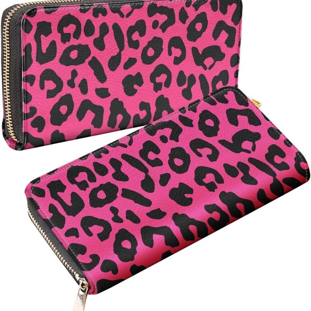 PU Leather Clutch Purse Card Holder Wallet Women Zip Around Long Safekeeping